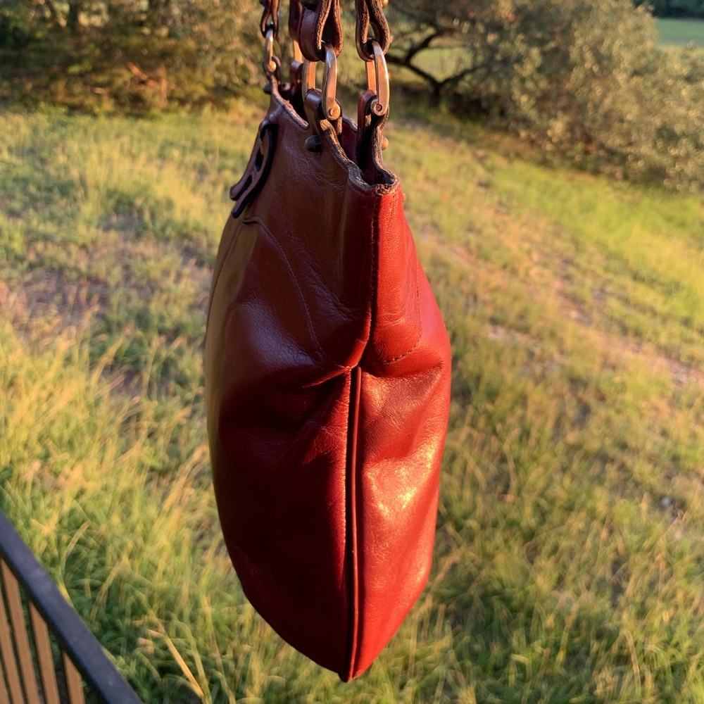 Etienne Aigner Red Oxblood Leather Shoulder Bag - Picture 11 of 16